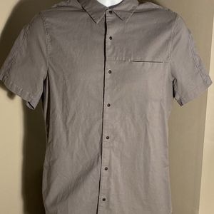 Grey Lululemon Short-Sleeve Button Down